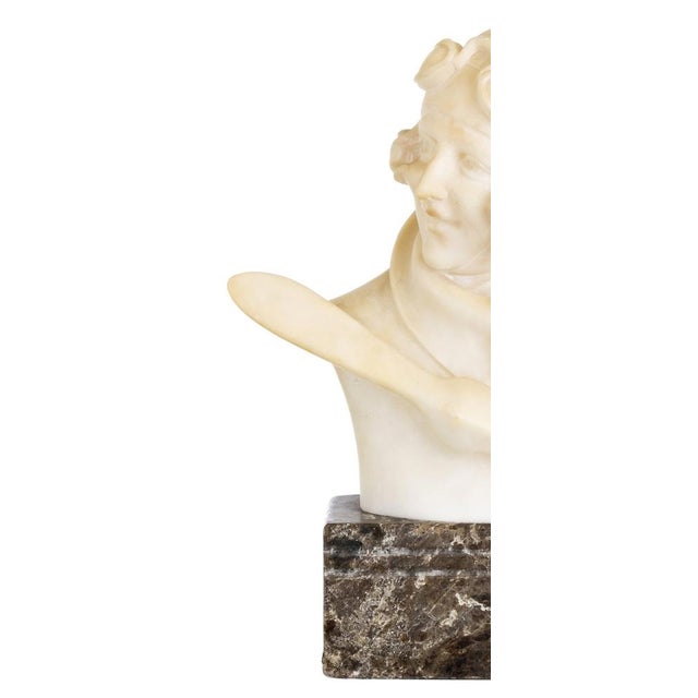 Sculpture, Amelia Earhart, 1890s, Alabaster & Marble For Sale - Image 3 of 8