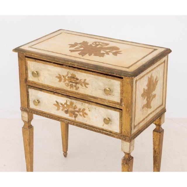 White Louis XVI Style Distressed Side Tables, Pair For Sale - Image 8 of 10