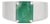 Contemporary Wide Band Octagon 2.74 Ct Green Emerald Statement Signet Ring in Silver Size 7.5 For Sale