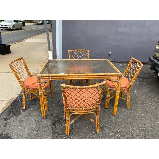 Mid Century Bamboo Dining Set 5 Pieces Chairish