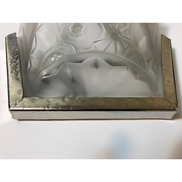 Silver French Art Deco Sconces Signed by J Robert - a Pair For Sale - Image 8 of 9