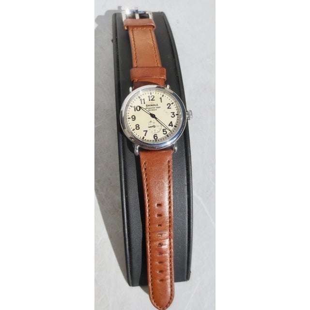 Shinola Mens Leather Band Watch For Sale In New York - Image 6 of 6