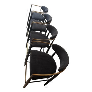 4 Handcrafted Bar Height Stools From Arhaus Jagger Dining Collection. For Sale