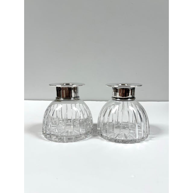 Late 20th Century 1990s Atlantis Vista Alegre Portugal Cut Crystal Candle Holders - A Pair For Sale - Image 5 of 9