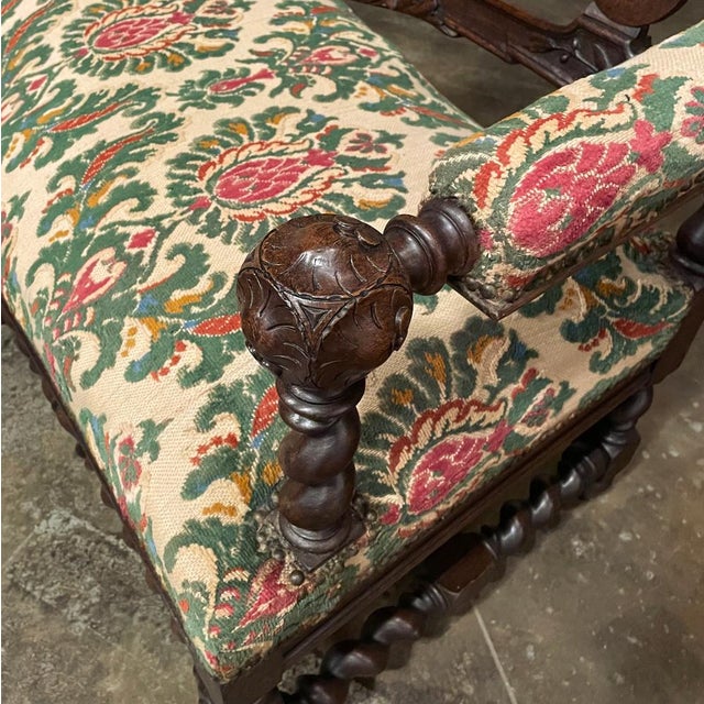 19th Century Renaissance Revival Louis XIII Style Sofa in Solid Oak For Sale - Image 10 of 18