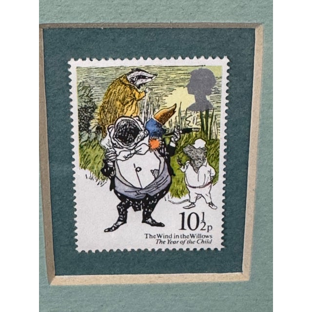 Adorable 1979 Custom Framed Literary British Stamps Nursery Decor For Sale - Image 4 of 10