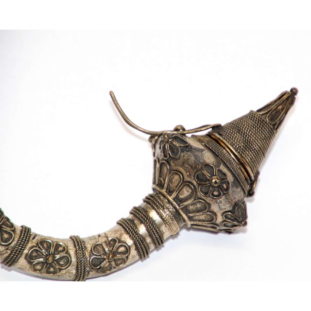 Asian Metal Filigree Opium Pipe, Silver Plate, Chinoiserie Style, 1920 For Sale - Image 14 of 17