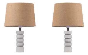 Marble Table Lamps, Sweden, 1970s, Set of 2
