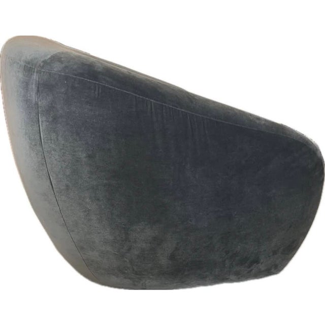 Restoration Hardware Restoration Hardware Sofia Swivel Chair - Graphite Performance Velvet For Sale - Image 4 of 5
