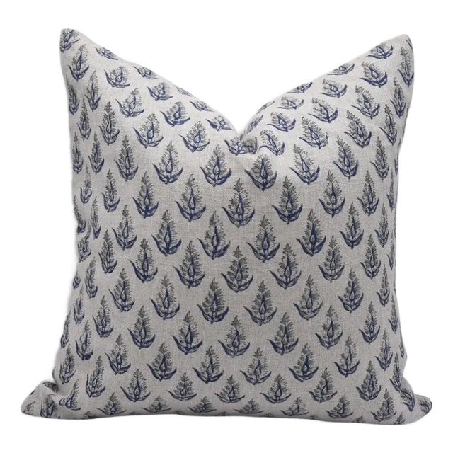 Fabdivine Block Print Decorative Throw Pillow Cover Thick Linen 24x24 Inch Kanak Buti For Sale