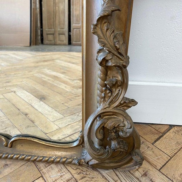 French Gilt Wood Mirror For Sale - Image 4 of 11