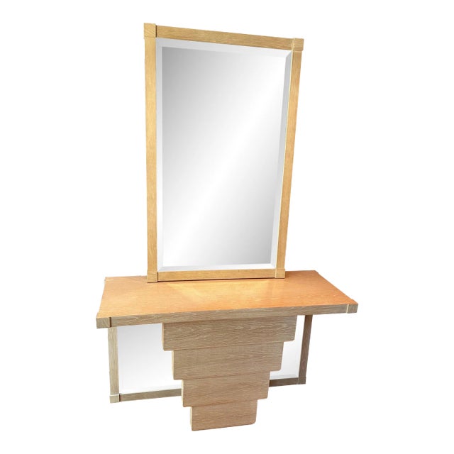 1980s Jay Spectre "Entrance Maker" Console Table with Mirror - 2 Pieces For Sale