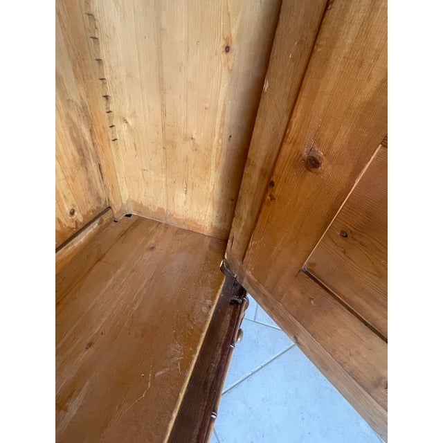 Antique French Armoire With Faux Bamboo & Pine Wood For Sale - Image 10 of 18