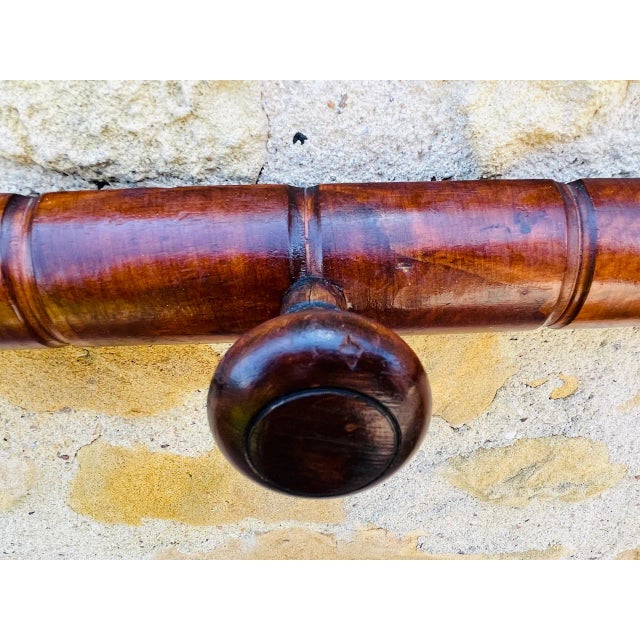 Mid-Century Modern Faux Bamboo Wall Mounted Coat Rack, 1940s For Sale - Image 6 of 12