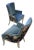 Twin Blue Velvet Floral/Peacock Accent Chairs For Sale