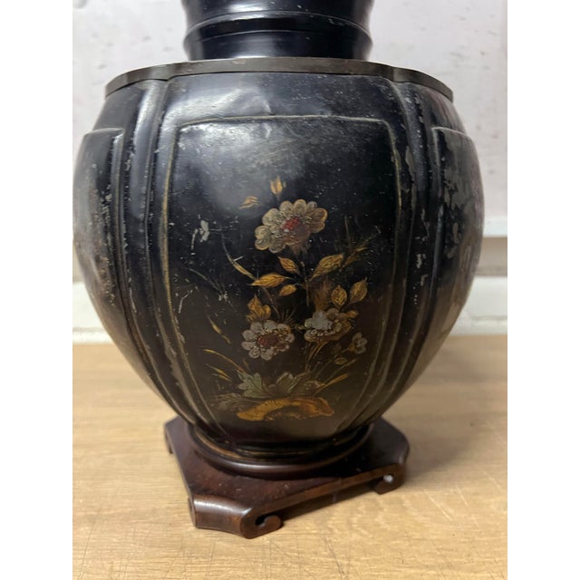 Antique Chinese Tea Canister Tole Lamps - a Pair For Sale - Image 12 of 12