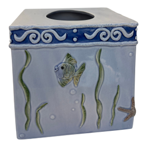 Ceramic Nautical Tissue Box Cover