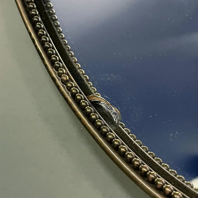 Mid-Century Modern Brass Wall Mirror with Ribbon and Decorations, Italy, 1950s For Sale - Image 11 of 12