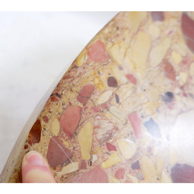 Round Wooden Coffee Table with Marble Top For Sale - Image 13 of 14