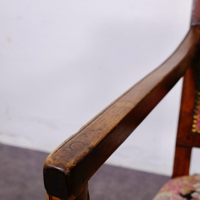 Late 19th Century Wooden and Fabric Armchair with Cushion For Sale - Image 17 of 18