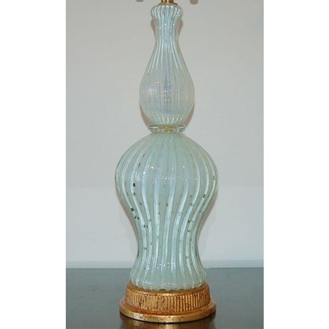 1960s Vintage Murano White Opaline Glass Lamp For Sale - Image 5 of 9