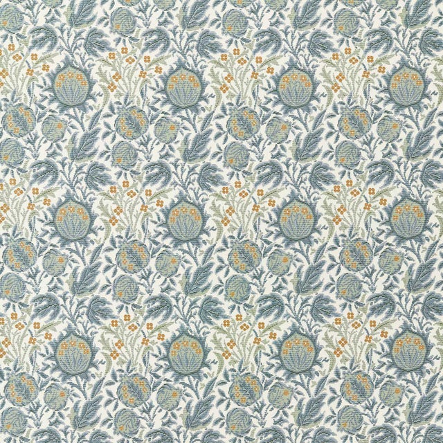 Morris & Co. Elmcote Weave Fabric in Mineral Blue For Sale