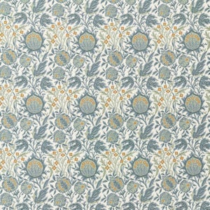 Morris & Co. Elmcote Weave Fabric in Mineral Blue