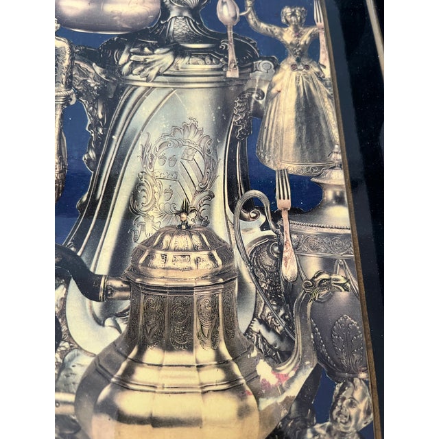 1990s Bespoke Lacquered Fornasetti Style Serving Tray Sally Designs Artist Signed For Sale - Image 5 of 12