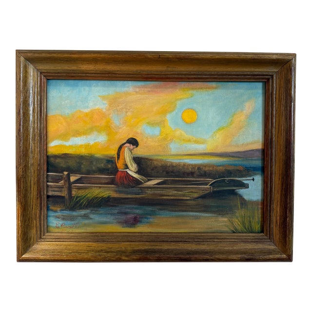 Painting on Canvas 1967, “Alone and Forsaken," a Well-Known Moody Scene Often Attributed to Heinrich Vosberg For Sale