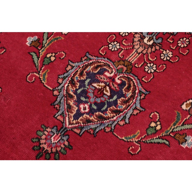 Shabby Chic Persian Tabriz Red/Purple Wool Rug - 9'2'' X 12'7'' For Sale In New York - Image 6 of 10