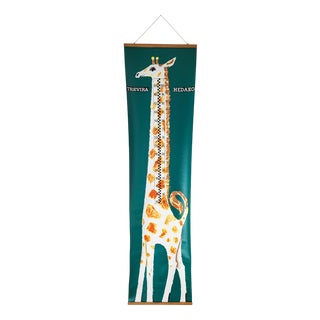 Mid-Century Modern Children's Height Chart with Giraffe, 1960s For Sale
