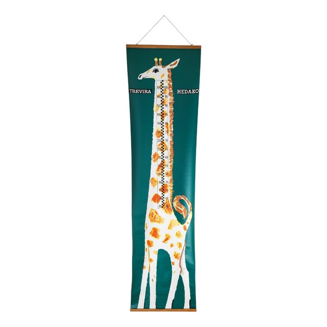 Mid-Century Modern Children's Height Chart with Giraffe, 1960s For Sale