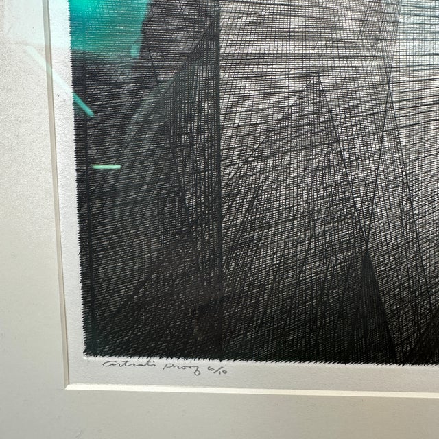 Armin Landeck “Stairhall” k.104 Artist Proof 6/10 Signed 1950 Drypoint Engraving For Sale - Image 10 of 10