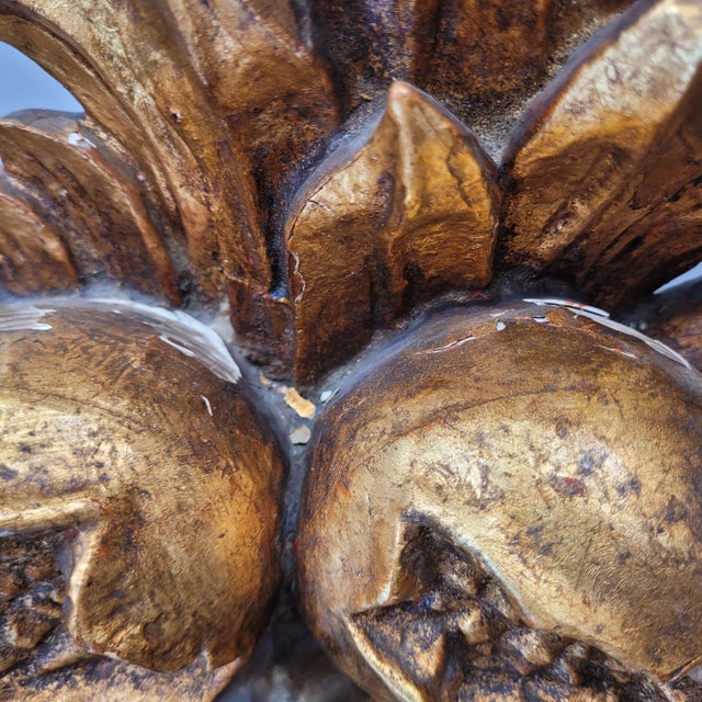 Trim Medici Cup Wall Sconce in Carved and Gilded Wood, Spain, 1950s For Sale - Image 14 of 17