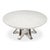 Transitional Round Dining Table, Large - White Oak With Hammered Iron Base For Sale In Raleigh - Image 6 of 11