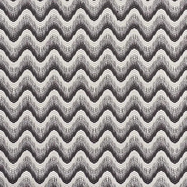 Schumacher Bargello Wave Fabric in Graphite For Sale