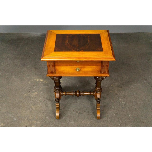 Antique Gründerzeit Sewing Table For Sale - Image 9 of 14