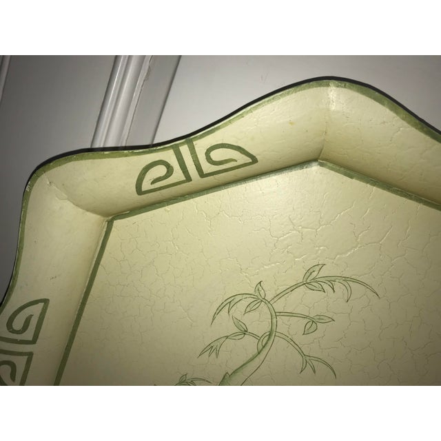 Casafina Chinoiserie Asian Motif Toleware Metal Tray For Sale - Image 4 of 8