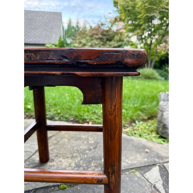 Antique Provincial Chinese Hardwood Low Stool / Table For Sale - Image 10 of 15