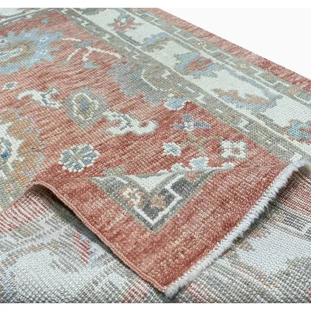 Traditional Handwoven Turkish Oushak Area Rug 2’10” X 4’8″ - For Sale - Image 3 of 9