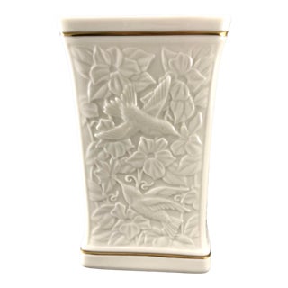 1970's Lenox Rectangular Vase Featuring Hummingbirds For Sale