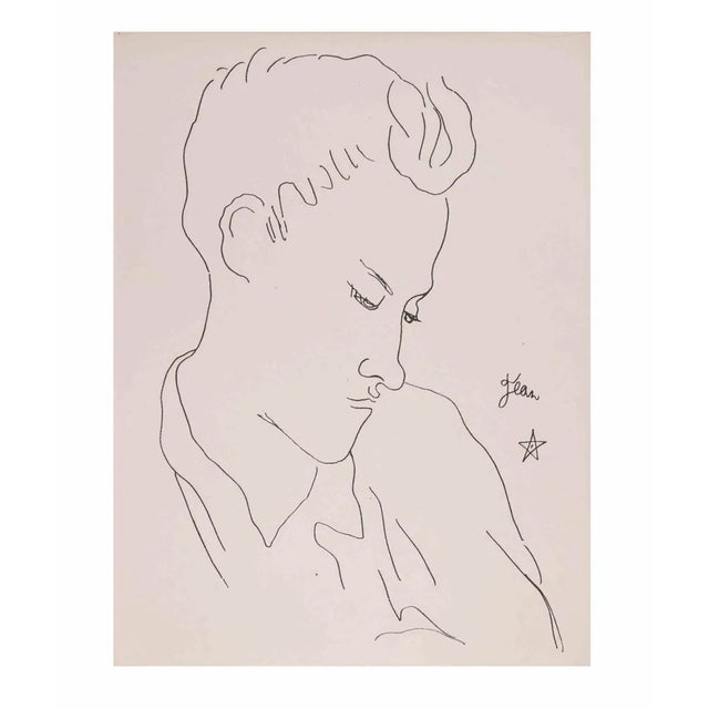 Lithograph on vélin pur fil des Papeteries du Marais, realized by Cocteau in 1929. Belongs to the suite "25 Dessins d'Un...