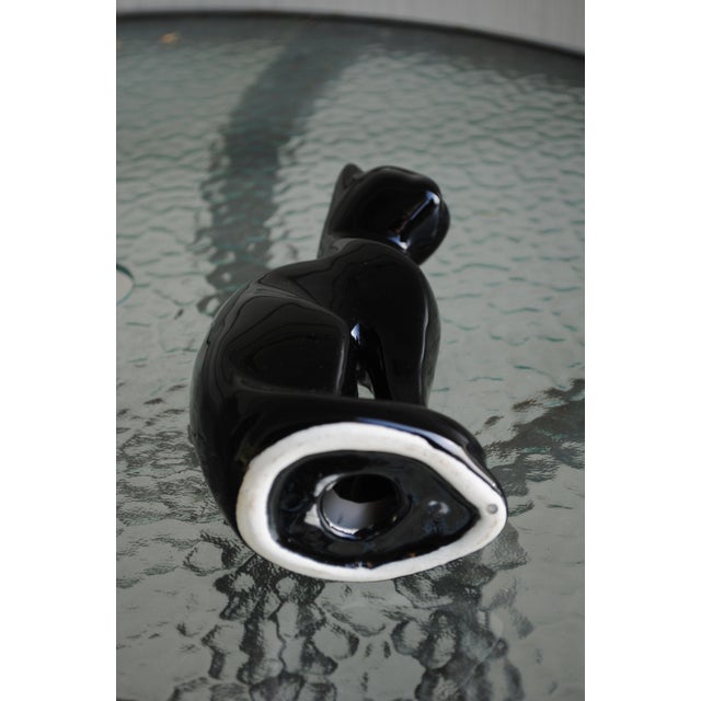 Mid 20th Century Sleek Black Porcelain Siamese Cat Figurine For Sale - Image 4 of 4