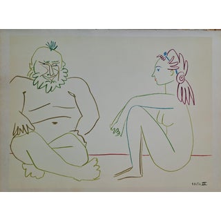 Pablo Picasso, The Nude Girl and the Wise Man, 1954, Lithograph For Sale