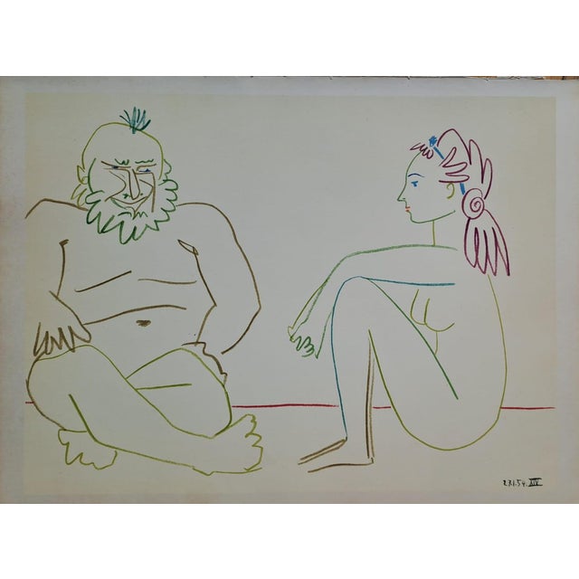 Pablo Picasso, The Nude Girl and the Wise Man, 1954, Lithograph For Sale