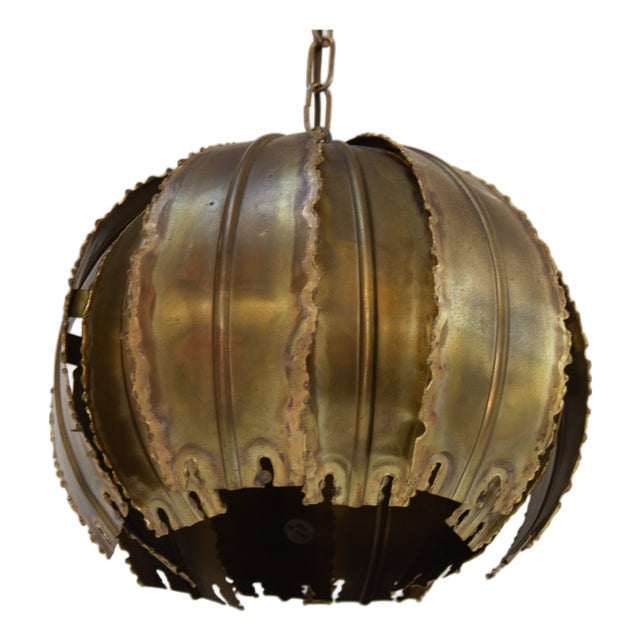 Danish Brass Poppy Pendant by Svend Aage Holm Sørensen, 1970s For Sale