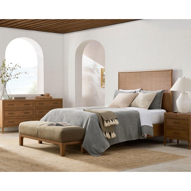 Transform your bedroom into a serene sanctuary with the Hermosa Wood Bed, an exquisite blend of natural elegance and...
