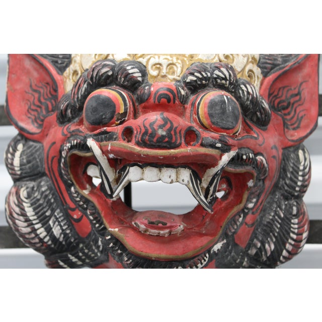 Balinese Carved Wood Danse Mask For Sale - Image 12 of 14