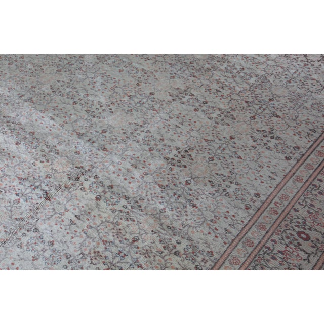 1950s 1950s Vintage Turkish Floral Rug -8' 7'' X 11' 10'' For Sale - Image 5 of 14