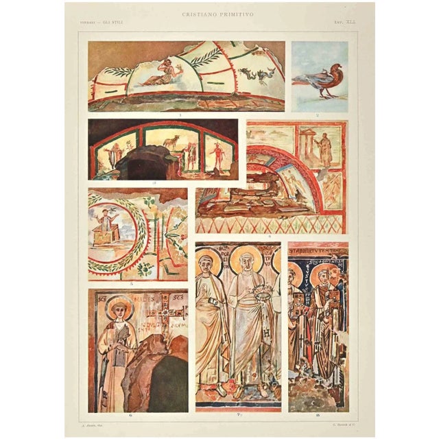 Christian Primitive Decorative Style is a print on ivory-colored paper realized by Andrea Alessio in the early 20th...